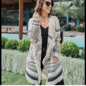 CAbi #3701 Shetland Fringe Cardigan
Sweater Size Small